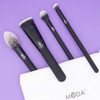 MODA Pro Sculpt & Glow 5pc Makeup Brush Set with Pouch, Includes, Radiance, Sculpt, Glow and Precision Angle Brushes, Black