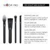 MODA Pro Sculpt & Glow 5pc Makeup Brush Set with Pouch, Includes, Radiance, Sculpt, Glow and Precision Angle Brushes, Black