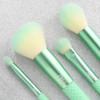 MODA Renew, Full Size 5pc Complete Makeup Brush Kit with Pouch, Includes - Buffer, Contour, Shader, and Detail Brushes, Mint Green