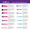 MODA 14 pc Ultimate Makeup Brush Set, Includes - Stippler, Contour, Foundation, Concealer, Shader, Lash, Liner, & Lip Brushes