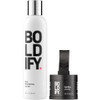 Hairline Powder (Medium Brown) + Hair Thickening Serum 8oz: Boldify Bundle: Root Touchup Hair Loss Powder and For Thicker Hair Day One.
