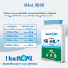 Health4All Vitamin K2 MK7 200mcg 90 Tablets (V) Natural MK 7 from natto Fermentation. Vegan High Strength Tablets not Capsules