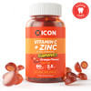ICON Nutrition Vitamin C & Zinc Gummies 60 Soft Gels Orange