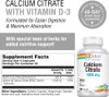 Solaray - Calcium Citrate with Vitamin D-3 Capsules, 1000mg, 180 Counts