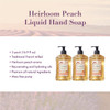 A LA MAISON Heirloom Peach Liquid Hand Soap - Triple French Milled Natural Moisturizing Soap (3 Pack, 16.9 oz Bottle)