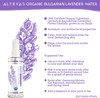 Alteya Organics Lavender Water USDA Certified Organic Facial Toner, 3.4 Fl Oz/100mL Pure Bulgarian Lavandula Angustifolia Flower Water, Award-Winning Moisturizer BPA-Free Spray Bottle