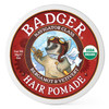 Badger - Hair Pomade, Certified Organic, Medium Hold Hair Pomade with Great Shine, Essential Oils, Mens Hair Pomade, 2oz