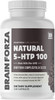 Brain Forza Natural 5-HTP 100 mg Plus Vitamin B6 P5P Capsules - Natural Support for Sleep Aid, Mood Help, Stress Management, Neurotransmitter Support, Non-GMO, Vegan, 120 Capsules