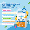 Health4All Kids Vitamin D3 + K2 180 Chewable Tablets 6 Months Supply for Children 4+