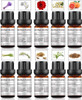 10 Essential Oil Set for Diffuser (Rose,Jasmine,Vetiver,Sandalwood,Chamomile,Lemongrass,Grapefruit,Frankincense,Lavender,Rosemary) 100% Pure Oil 10MLx10