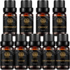 Aromatherapy Rosemary Essential Oil Set for Diffuser, 100% Pure Cedar Essential Oil Kit for Humidifier, 9x10ml Therapeutic Grade Essential Oils Set-Basil, Geranium, Grapefruit, Lemongrass, Orange Oil