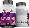 EBYSU Resveratrol - Antioxidant Supplement - Pomegranate, Green Tea, Quercetin, Grape Seed Extract and Acai - 60 Vegan Capsules