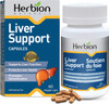 Herbion Naturals Liver Support With Milk Thistle, 60 caps  Herbal Liver Detoxifier, Cleanser, Protects and Strengthens Liver Health, Promotes Healthy Liver Function