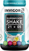 INVIGOR8 Superfood Protein Shake with Immunity Boosters - Gluten-Free Non GMO Meal Replacement Shake with Probiotics and Omega 3 (645 Grams) (French Vanilla)