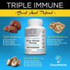 SmartHabits TRIPLE IMMUNE Organic Mushroom Complex Supplement Reishi, Shiitake, Maitake Mushroom Extract- Brain, Anxiety, Energy, Focus, Immunity Support, Gluten Free, Vegetarian, NonGMO-60 Vegan Caps