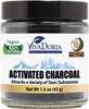 Viva Doria Virgin Activated Charcoal Powder, Coconut Shell Derived, Food Grade, 1.5 Oz Glass Jar (43 Grams)