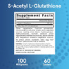 Jarrow Formulas S-Acetyl L-Glutathione, 100Mg, 60 Vegetarian Tablets