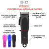 Stylecraft Rebel Professional Super-Torque Cordless Hair Clipper (Modular Lids: Pink, Blue, Black Included), Black Diamond Carbon Fusion Faper Blades