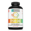 Zhou Nutrition Fish Oil, Max Strength Omega 3 Fatty Acids, 1250 mg with EPA and DHA, Purified, Sustainably Sourced Fish Oil, Heart, Joint and Brain Health Formula, Burpless Softgels, 120 Servings