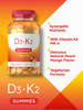 Vitamin D3 K2 Gummies | 120 Count | With Calcium | Vegetarian, Non-Gmo, And Gluten Free Vitamin Supplement | By Carlyle