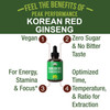 Korean Red Ginseng Liquid Drops With Pleasant Taste. From Panax Korean Root Extract For Energy, Stamina, Focus. Vegan Nootropic