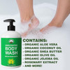 Body Wash Made With Organic Aloe Vera, Organic Olive Oil, Organic Jojoba Oil, Organic Coconut Oil, And Organic Shea Butter. Unsce