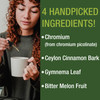 4-In-1 Glucose + Sugar Control Liquid Drops Vegan Supplement. Chromium Picolinate + Ceylon Cinnamon Bark + Gymnema Leaf + Bitter