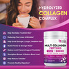 Nature Target Multi Collagen Peptides Powder - Type I, Ii, Iii, V, X - Hydrolyzed Collagen Peptides With Vitamin C Hyaluronic