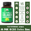 Peak Performance All 5 Multi-Collagen Capsules 90 Pills Of Grass Fed Collagen Peptides Protein. With All 5 Collagen Types I, Ii