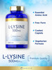 Carlyle L-Lysine 500 Mg | 250 Caplet Capsules | Amino Acid Supplement | Vegetarian, Non-Gmo & Gluten Free