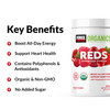 Force Factor Organics Reds Superfood Powder to Boost All-Day Energy & Increase Stamina, Energy Supplement with Beet Root Powder, Chaga, Cordyceps, & Reishi, Vegan & Non-GMO, Black Cherry, 30 Servings