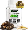 Black Maca Root Capsules Pure Organic Concentrate 6:1, Black & Purple Low-Temp Gelatinized Maca Root Powder 100% Vegan, 120x500mg, Potent Energizer (AKA Lepidium meyenii, Peruvian Ginseng)