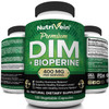 Nutrivein DIM Supplement 400mg Diindolylmethane Plus Bioperine - Maintain Hormone Balance with Estrogen for Menopause and Middle Age - Supports Acne and PCOS Treatment Men & Women