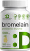 Bromelain Supplement 500mg, 180 Capsules, Optimal Dosage (300 GDU/g)  Natural Proteolytic Enzymes from Fresh Pineapple  Supports Nutrient Digestion