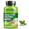 NATURELO Digestive Enzymes - Full Spectrum Support with a Broad Blend of 15 Enzymes Plus Ginger - 90 Vegan Capsules