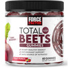 Total Beets Gummies Beet Supplement with Beet Powder,Superfood with s, Great-Tasting Beet Chewables for Heart-Healthy Energy, Antioxidant Support, and More, Force Factor, 60 Gummies