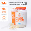 Genius Protein Powder, Vanilla - Dual Protein Blend with Improved Whey Isolate &  Egg White for Lean Muscle Building for Men & Women - Grass-Fed Pre & Post Workout Meal Replacement Shake