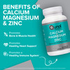 Qunol Magnesium 3 in 1 Tablets with Calcium, Magnesium & Zinc for Immune Support, Bone, Nerve, and Muscle Health Supplement, 180 Count