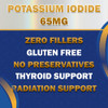 Potassium Iodide 65 mg Per Serving - Dietary Supplement, Thyroid Support - 6 Months Supply - Non -GMO