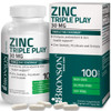 Bronson Vitamin C 1000 mg Premium Non-GMO Ascorbic  + Bronson Zinc Triple Play 30 mg Triple Coverage Immune Support Zinc Supplement