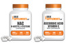 BulkSupplements N-Acetyl L-Cysteine (NAC) Capsules (180 Count) & Ascorbic  (Vitamin C) Capsules (180 Capsules) Bundle