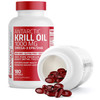 Bronson Antarctic Krill Oil 1000 mg with Omega-3s EPA, , Astaxanthin and Phospholipids 180 Softgels (90 Servings)