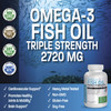 Bronson Omega 3 Fish Oil Triple Strength 2720 mg, High EPA 1250 mg  488 mg, Non-GMO Heavy Metal Tested, 180 Softgels