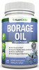 NutriONN Borage Oil - 1000 mg - 180 Softgels - Cold Pressed High GLA Borage Seed Oil - Hexane and PA Free - Great for Skin, Hair, Joints and Bones.