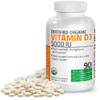 Bronson Vitamin D3 5000 IU Certified Organic Vitamin D Supplement, Non-GMO, USDA Certified, 90 Tablets
