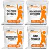 BulkSupplements Calcium Citrate Powder 1KG, with Magnesium Glycinate Powder 1KG, Ascorbic  Powder (Vitamin C Powder) 1KG & NAC Powder (N-Acetyl L-Cysteine) 100G Bundle