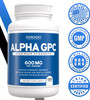 Alpha GPC 600mg Per Serving - (120 Vegan Capsules) - Choline Brain Supplement for Acetylcholine Advanced Memory Formula, Focus and Brain Support Supplement - USA Made - Non GMO, Vegan - (120 Count)