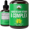 B Complex Liquid Drops Vegan Supplement. Best 5 B Vitamins with B3 Niacin, B6, B7 Biotin, B9 Folate, Methylcobalamin B12. B-Complex For Hair, Skin Nails, Energy. For , Men, Women