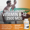 Vitamin B12 2500Mcg Shot Of Energy Fast Dissolve Chewable Tablets - Quick Release Cherry Flavored Sublingual B12 Vitamin - Supports Nervous System, Healthy Brain Function Energy Production – 180 Count