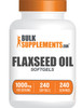 Bulksupplements.Com Flaxseed Oil Softgels - Omega 3 Supplement, Flaxseed Supplement, Flaxseed Oil 1000Mg Softgels - Flaxseed Oil Pills, Gluten Free, 1 Softgel Per Serving, 240 Softgels